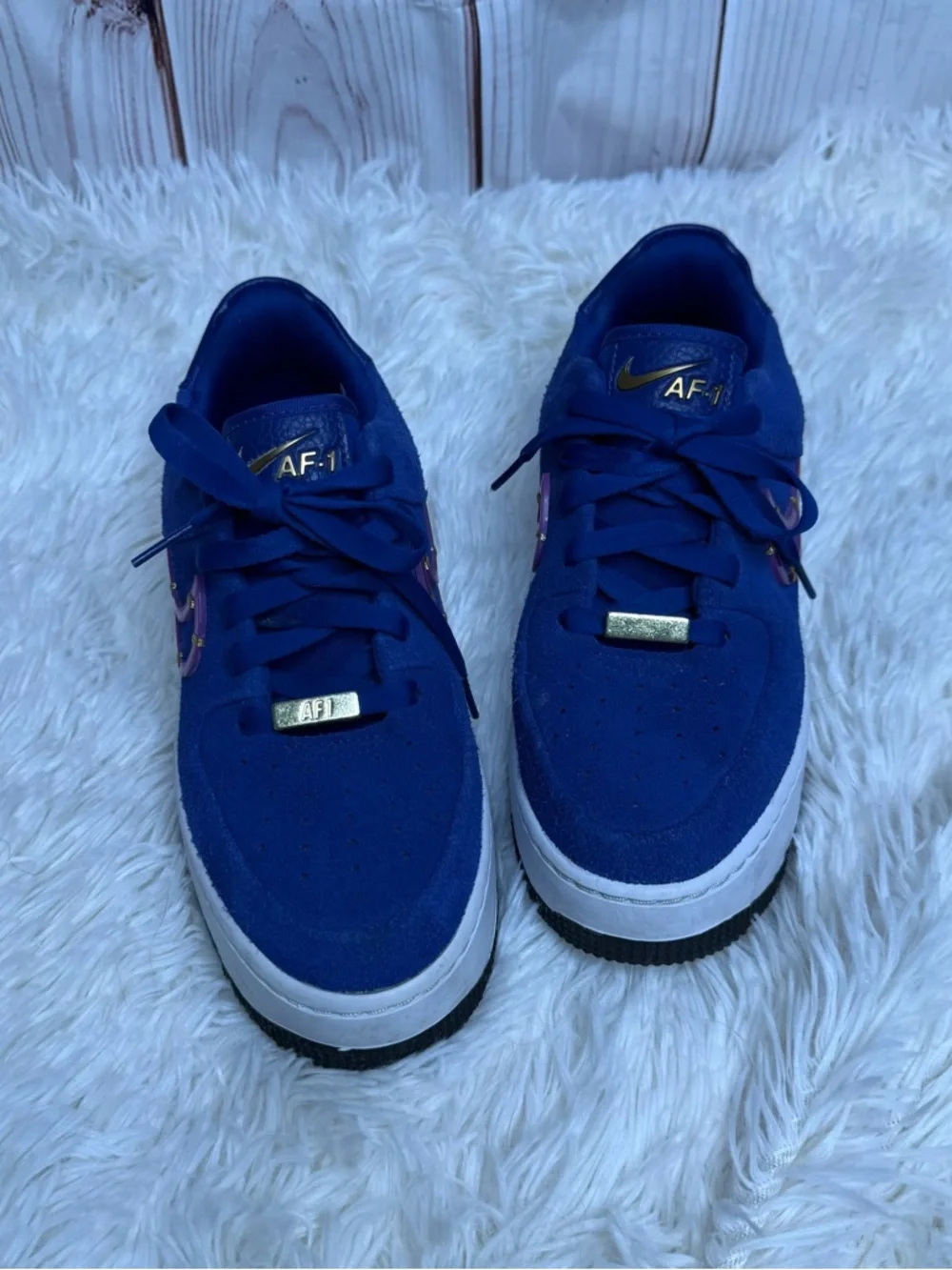 Nike Air Force 1 Sage Low LX Deep Royal Blue Suede Sneakers